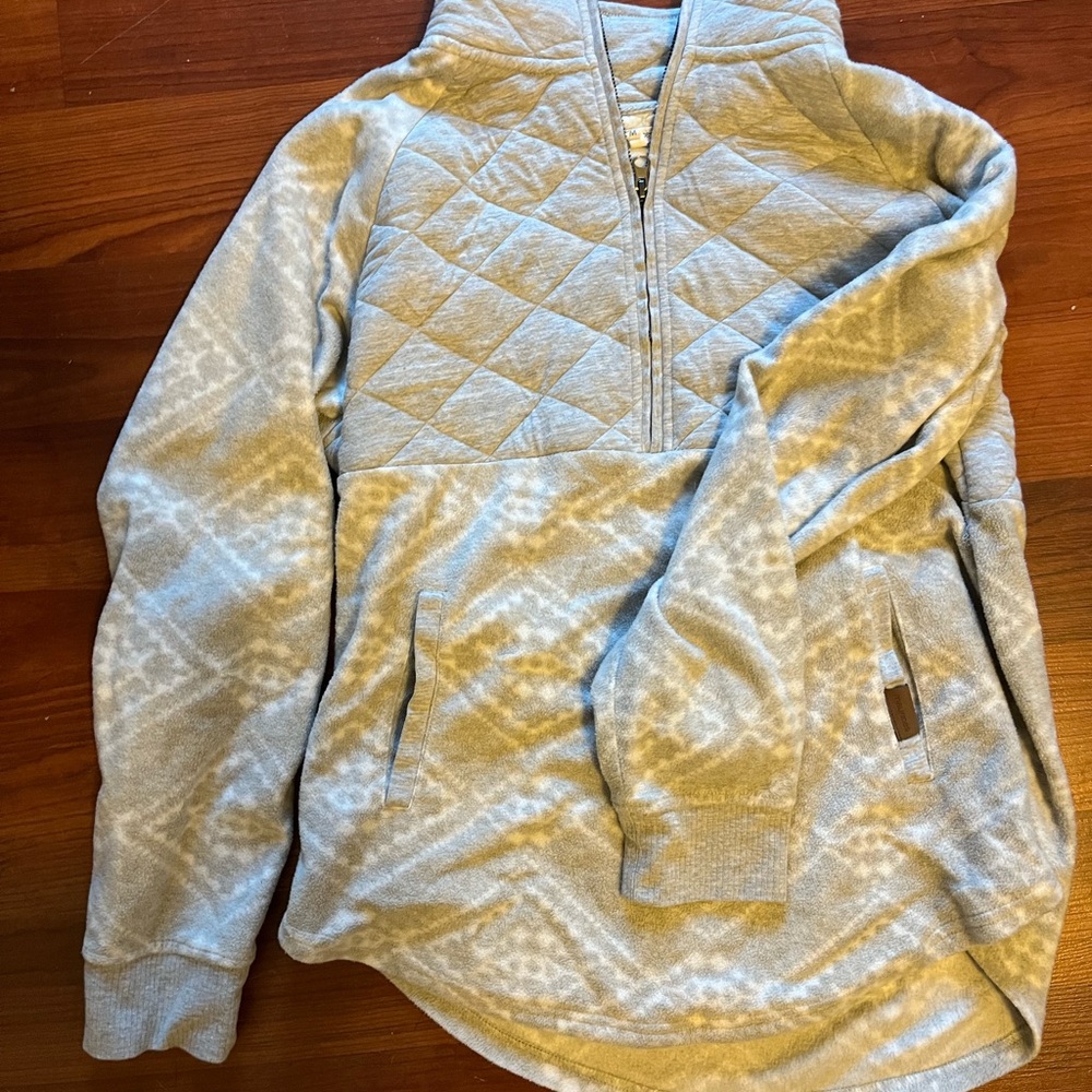 Cozy Grey and White Pullover Sweater